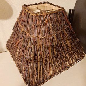 Hard Back Twig Lampshade-Wicker Natural Artistic Cal Lighting Decor